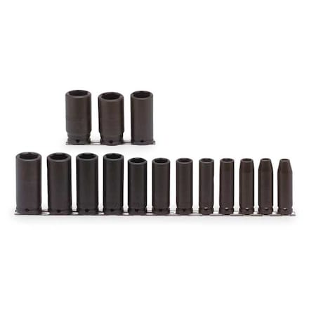 Impact Socket Set 1/2 In Dr 15 pc Type J74114 by USA Proto Socket Sets