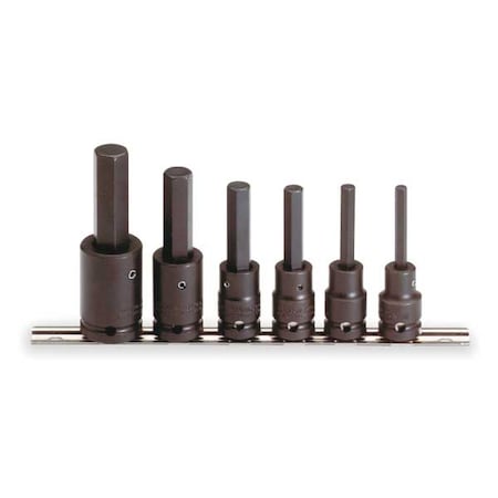 Impact Bit Socket Set 1/2In Dr 6 Pt 6 Pc by USA Proto Socket Sets