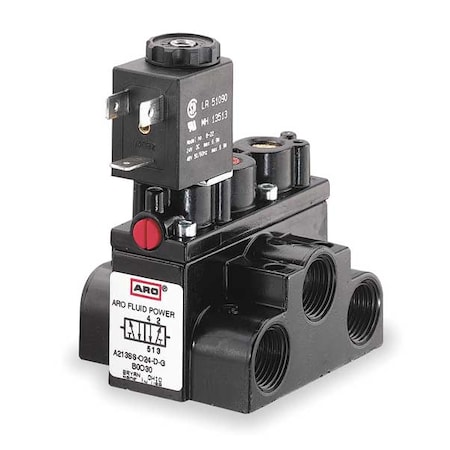 Solenoid Air Control Valve 3/8 In 24VDC Type A213SS 024 L by USA ARO Pneumatic Solenoid Air Control Valves