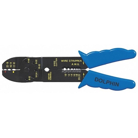 Crimper 22 to 10 AWG 7 3/4" L by USA Dolphin Cable & Wire Crimping Tools
