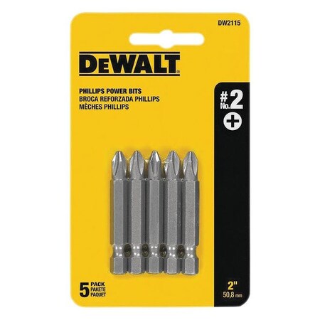 Power Bit SAE 1/4" Hex Power Drive PK5 by USA Dewalt Screwdriver Bits