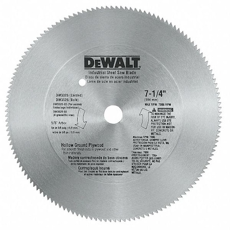Crclr Saw Bld Steel 7 1/4 In 140 Teeth by USA Dewalt Circular Power Saw Blades