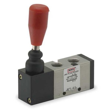 Manual Air Control Valve 4 Way 1/4in NPT Type M212LS R by USA ARO Pneumatic Manual Air Control Valves