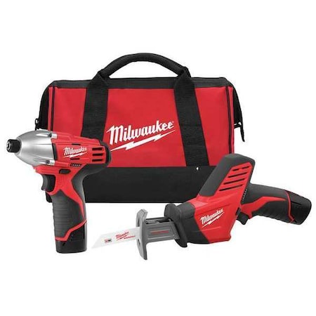 M12 Cordless Combination Kit 12V 1.5A/hr. Type 2491 22 by USA Milwaukee Cordless Power Tool Combination Kits