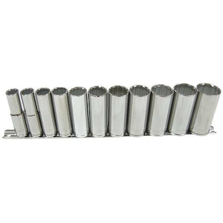 Socket Set SAE 1/2 in. Dr 11 pc Type 4LXC7 by USA Westward Socket Sets