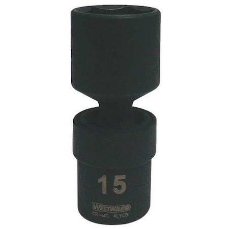 Flex Impact Socket 1/4In Dr 15mm 6pts by USA Westward Sockets