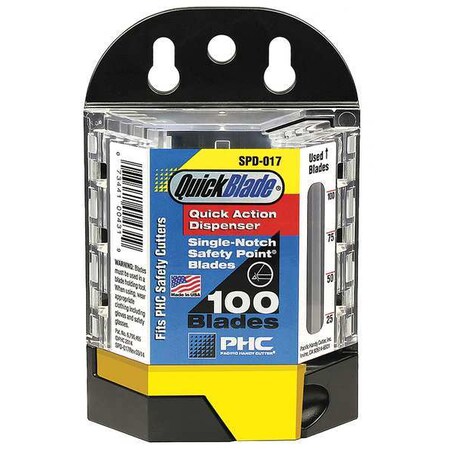 Safety Blades w/Dispenser PK100 by USA Pacific Handy Cutter Utility Knife Blades