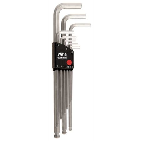 Ball End Hex Key Set Pieces 9 M7 Type 66994.G by USA Wiha Hex Key Sets