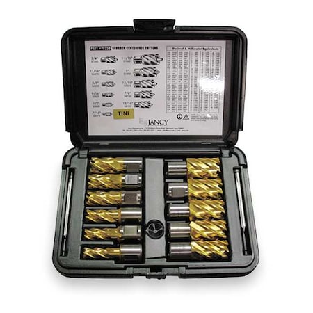 Annular Cutter Set TiN 2 In Cut D 11 Pc by USA Jancy Annular Cutter Sets