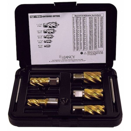 Annular Cutter Set TiN 2 In Cut D 5 Pc by USA Jancy Annular Cutter Sets