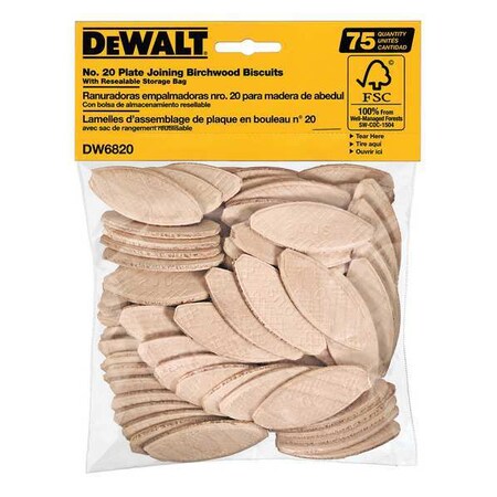 Joining Biscuits No. 20 PK75 by USA Dewalt Plate Joiner Accessories