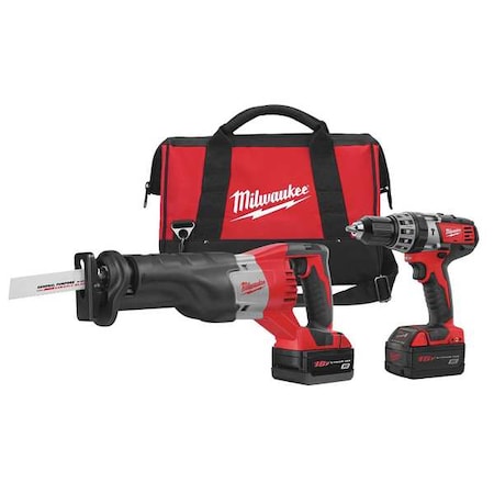 M18 Cordless Combination Kit 2.8A/hr. 18V by USA Milwaukee Cordless Power Tool Combination Kits