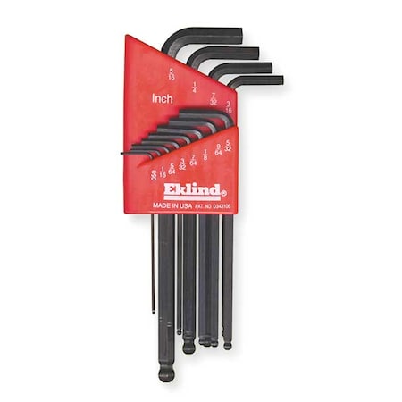 Ball End Hex Key Set Pieces 12 S16 by USA Eklind Hex Key Sets