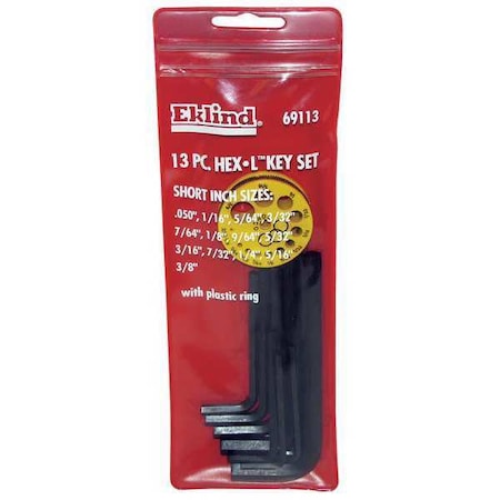 Hex Key Set Pieces 13 S17 Type 69113 by USA Eklind Hex Key Sets