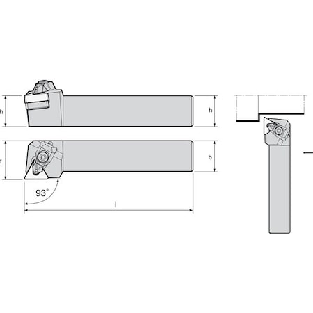 External Turning Holder TTJNR16 3D by USA Ingersoll Indexable Toolholders