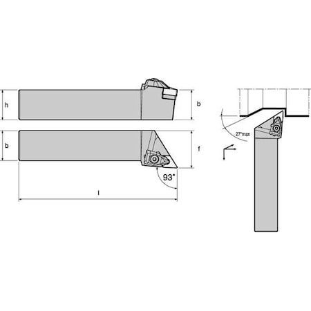 External Turning Holder TDJNL12 4B by USA Ingersoll Indexable Toolholders