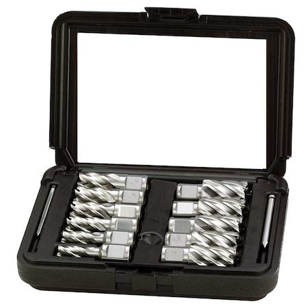 Annular Cutter Set M2 HSS 1 In D 11 Pc by USA Value Brand Annular Cutter Sets