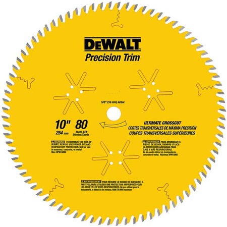 Circular Saw Bld Crbde 10 In 80 Teeth Type DW3219PT by USA Dewalt Circular Power Saw Blades