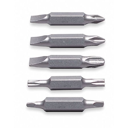 Screwdriver Bit Set 5 Pieces 1/4" Shank Type 1VXP4 by USA Westward Screwdriver Bit Sets
