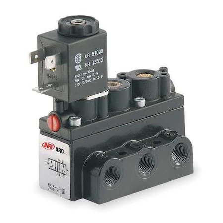 Solenoid Air Control Valve 1/8 In 24VDC Type A211SS 024 D by USA ARO Pneumatic Solenoid Air Control Valves