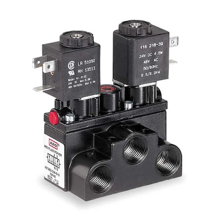 Solenoid Air Control Valve 3/8 In 24VDC Type A213SD 024 D by USA ARO Pneumatic Solenoid Air Control Valves
