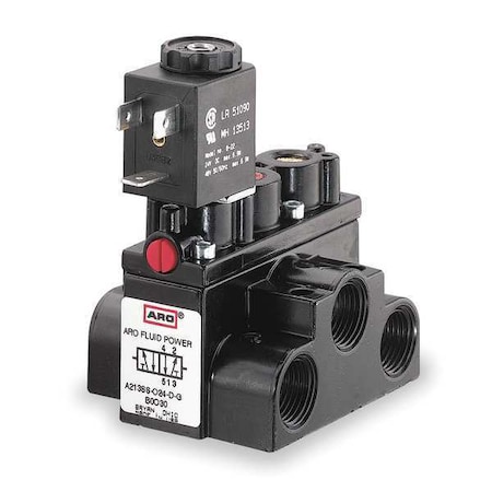 Solenoid Air Control Valve 3/8 In 24VDC Type A213SS 024 D by USA ARO Pneumatic Solenoid Air Control Valves