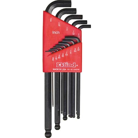 Ball End Hex Key Set Pieces 13 S17 Type 13113 by USA Eklind Hex Key Sets
