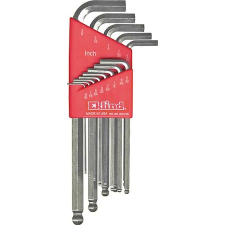 Ball End Hex Key Set Pieces 13 S17 Type 13313 by USA Eklind Hex Key Sets