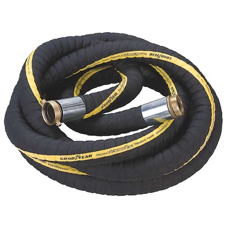 1 1/2" ID x 50 ft. Nitrile Gasoline Hose BK/YL by USA Plicord Air Compressor Industrial Hoses