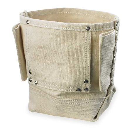Nut and Bolt Bag w/ Driff Pin Holders White Canvas by USA CLC Tool & Work Belts Aprons & Suspenders