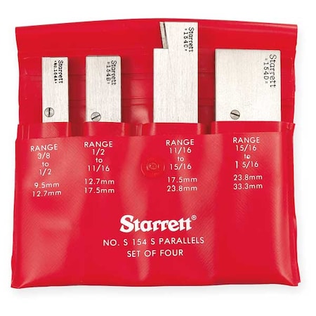 Parallel Set 3/8 1 5/16 In 4 Pc by USA Starrett Precision Measuring Parallels