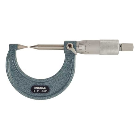 Point Micrometer 0 1 In 30 Deg Carbide by USA Mitutoyo Micrometers