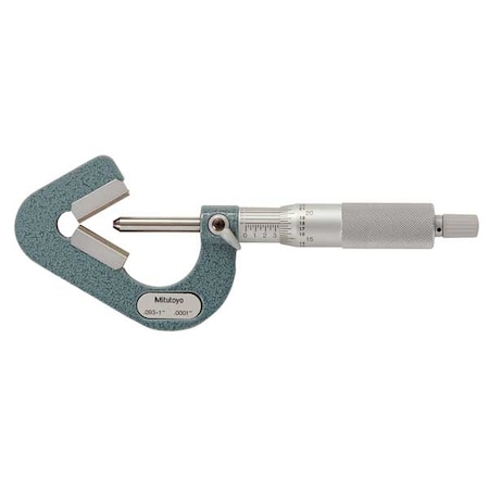 V Anvil Micrometer 0.09 1 In 0.0001 by USA Mitutoyo Micrometers
