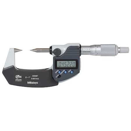 Point Micrometer Digital 0 1 In 30 Deg by USA Mitutoyo Micrometers