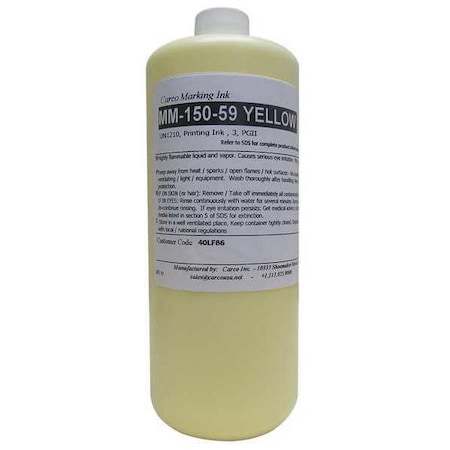 Marking Ink Pigment Yellow 30 to 60 sec Min. Qty 4 by USA Carco Ink Markers