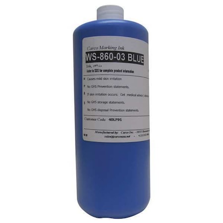 Marking Ink Dye Blue qt. 5 to 15 min . Qty 4 by USA Carco Ink Markers