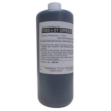 Marking Ink Dye Type Green 30 to 60 sec Min. Qty 4 by USA Carco Ink Markers