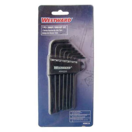 Torx Key Set Pieces 7 T2 Type 40WZ25 by USA Westward Hex Key Sets