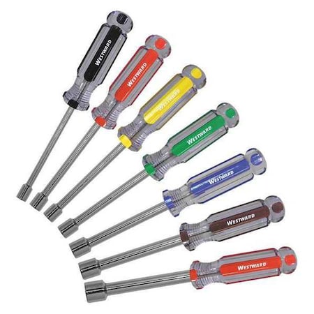 Nut Driver Set 7 pcs Solid Round SAE by USA Westward Nut Driver Sets