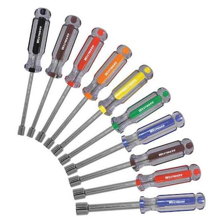Nut Driver Set 10 pcs Solid Round Metri by USA Westward Nut Driver Sets