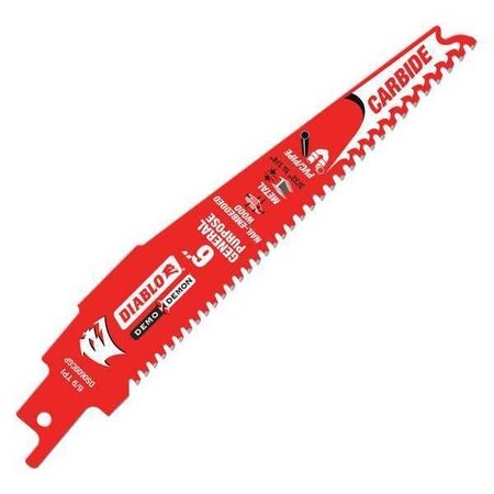 Reciprocating Saw Blade 6" L x 1" H by USA Diablo Reciprocating Power Saw Blades