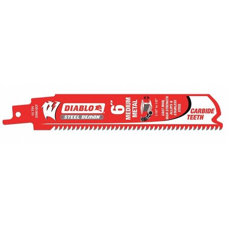 Reciprocating Saw Blade 6" L x 1" H Type DS0610CF by USA Diablo Reciprocating Power Saw Blades