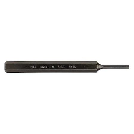 Pin Punch 6in L 3/16in Tip Steel BO by USA Mayhew Hand Held Punches
