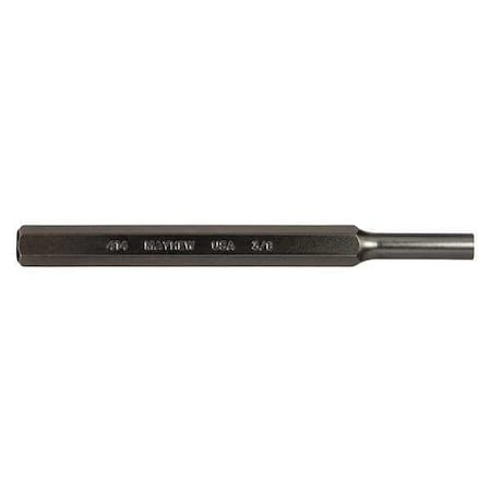 Pin Punch 6in L 3/8in Tip Steel BO by USA Mayhew Hand Held Punches