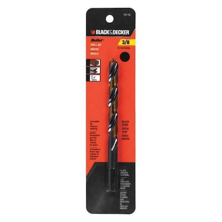 Bullet Drill Bit HSS 3/8 in Min. Qty 5 by USA Black & Decker Pilot Point Drill Bits