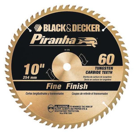 Piranha Saw Blades 10 in 60 Teeth Min. Qty 3 by USA Black & Decker Circular Power Saw Blades