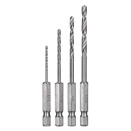 Hex Drill Bit Set 4 pcs. Min. Qty 5 by USA Black & Decker Pilot Point Drill Bits