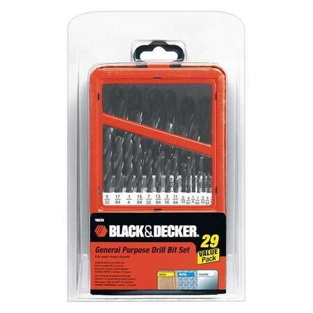 Metal Drill Bit Set 29 pcs. Min. Qty 2 by USA Black & Decker Pilot Point Drill Bits