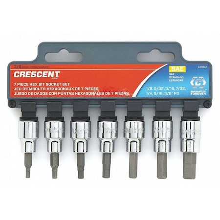 Drive SAE Hex Bit Socket Set 7pc. 3/8in. by USA Crescent Socket Sets