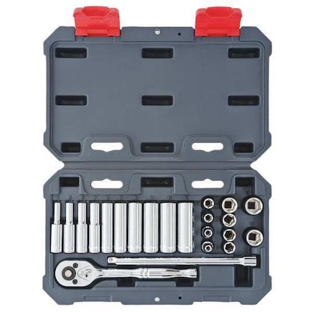 Drive Wrench Tool Set 22 pc. 1/4in by USA Crescent General Hand Tool Kits